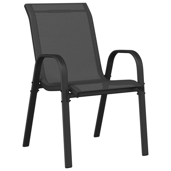 VidaXL Ensemble Bistro de jardin 3 pièces Noir Textilène et Acier 42003978