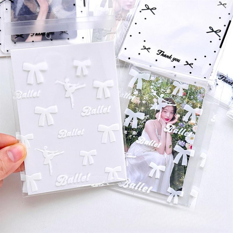 

50 шт./упак., прозрачные рукава для фотокарт, самоклеящаяся обложка для карт, упаковочная сумка для фото идола, самозапечатывающаяся сумка, защита для подарочной карты