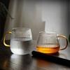 1-6PCS Japanese Striped Glass with HandleTransparent Water Cup Home Net Celebrity Heat-Resistant Drinking Juice Cup Wine Glasses
