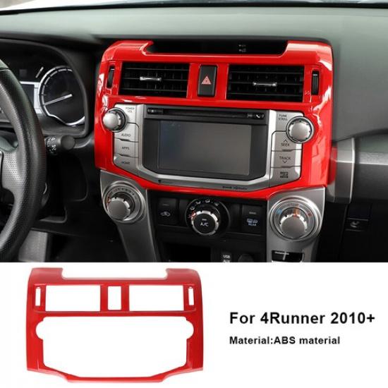 Innenraum Radio Display Bildschirm Rahmen Dekor Abdeckung Zierleisten für 4Runner 2010- Rot