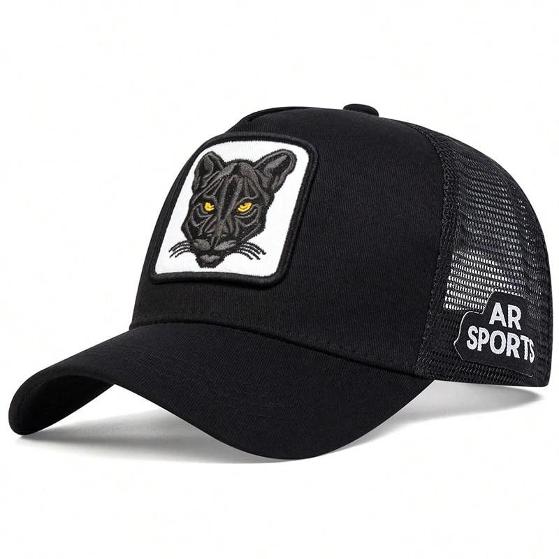 Unisex Cat Embroidery Baseball Net Caps Spring Summer Outdoor Adjustable Casual Hats Sunscreen Hat