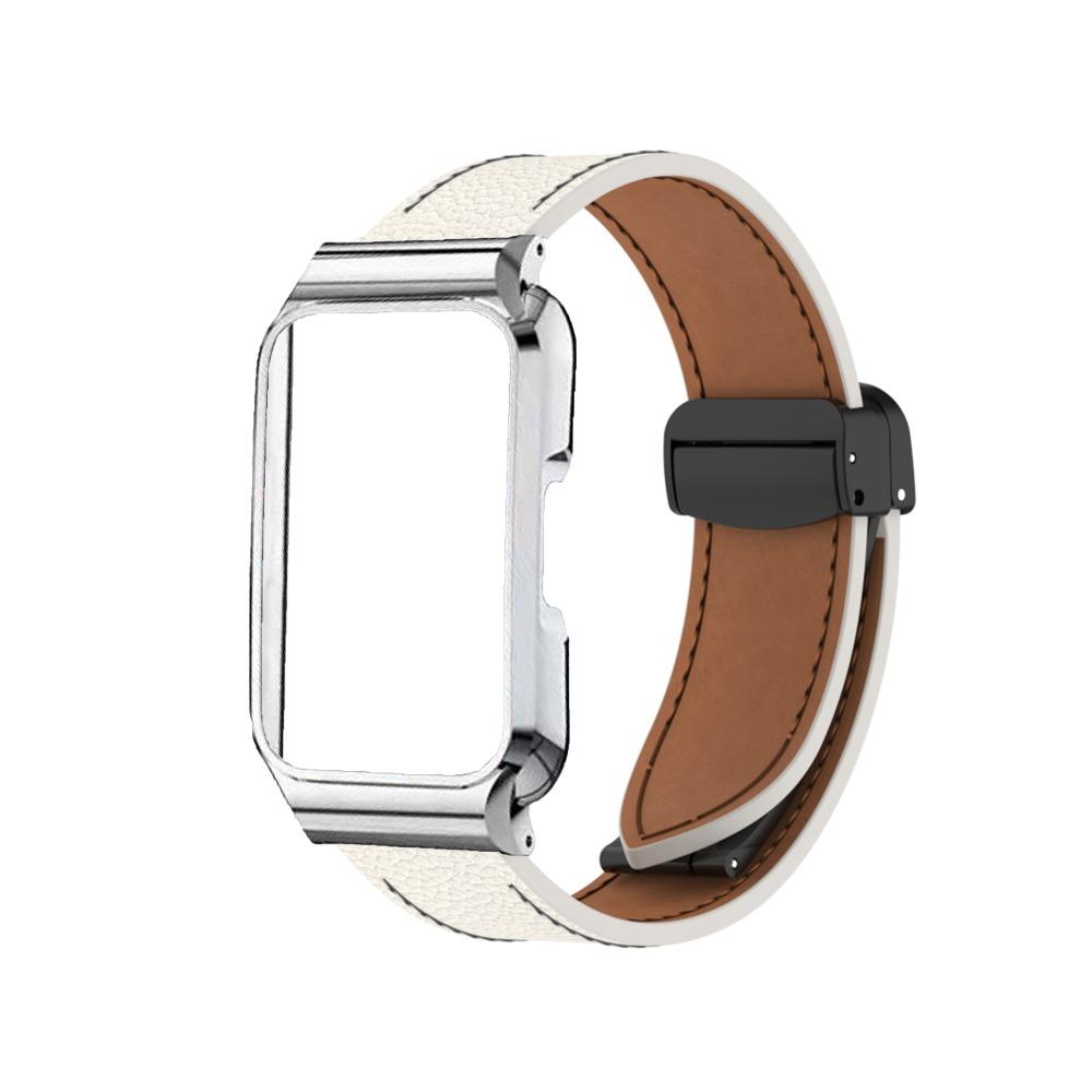 Leather Metal Strap With Protective Case For Huawei Band 11 Huawei Band 11 Pro Replacement Watch Band