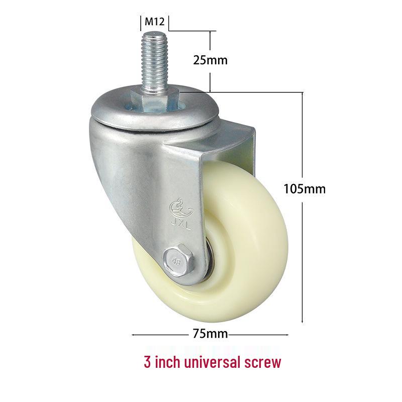 PP Nylon Swivel, Fixed, & Braked Casters - Trolley & Equipment Wheels, 3-5 Inch