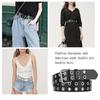 Timeless Womens Jeans Waistband With Double Buckle Belt Punk For Pin On Or Off Duty Pu Belt