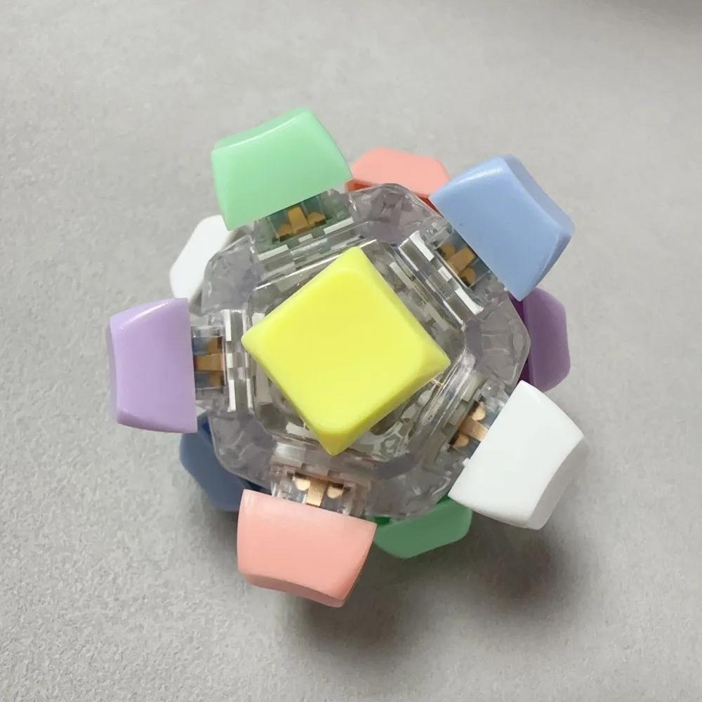 New 12 Keys Magic Ball stress relief toy Fidget Keychain DIY Keyboard Keys Button Finger Keyboard Cap Keycap Pinch Toys  Playsets Adult