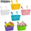 6pcs Hanging Flower Pots Metal Iron Plant Pot Holders Garden Pots Balcony Planters Metal Bucket Flower Holders Wall Hanging Decor Pot