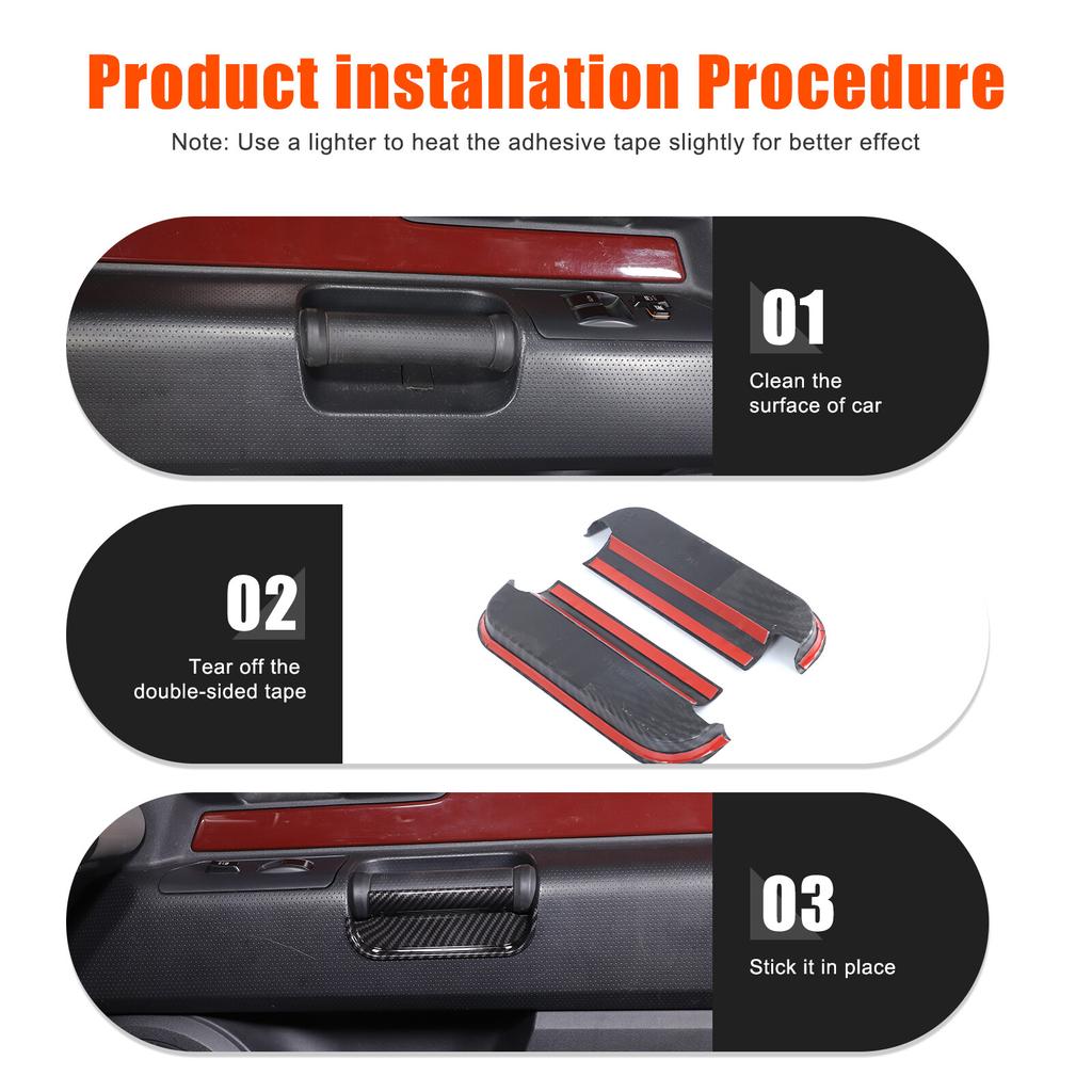 Carbon Fiber ABS Front Door Storage Box Tray for Toyota FJ Cruiser 2007-