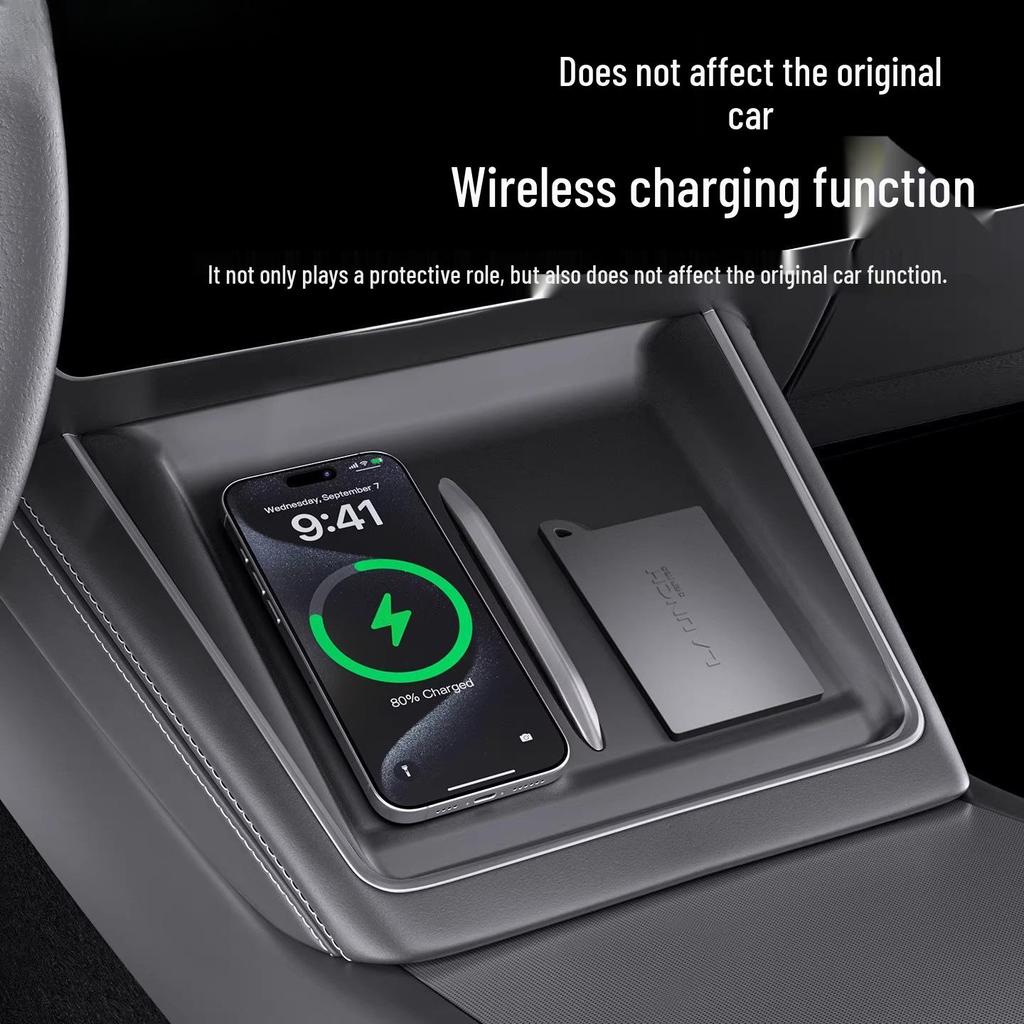 Compatible Silicon Anti-Slip Wireless Charging Pad for Tesla Model Y Central Console