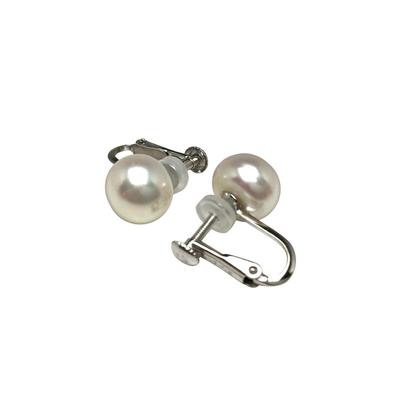 Isowa Pearl Pearl Specialty Store Isowa Freshwater Pearl Earrings White Silver 62995 (Ise-Shima Pearl) 8.5-9.0mm
