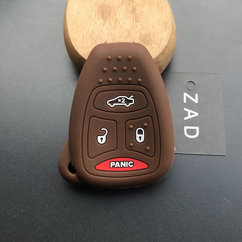 ZAD Silicone Key Cover Case Holder for JEEP Wrangler Cherokee Chrysler Liberty Pacifica Sebring Aspen Magnum Charger Protect Key