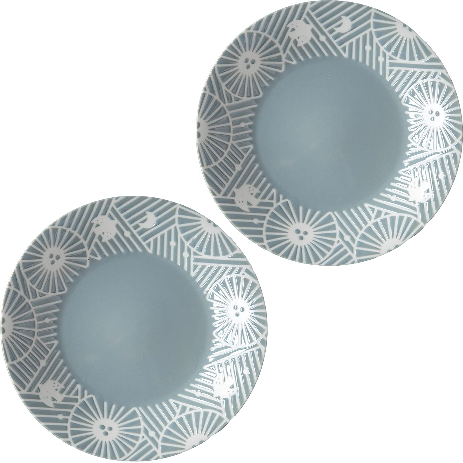 

Minoru Pottery Mino Ware KAFU 240 Plate Dusty Mint Set of 2