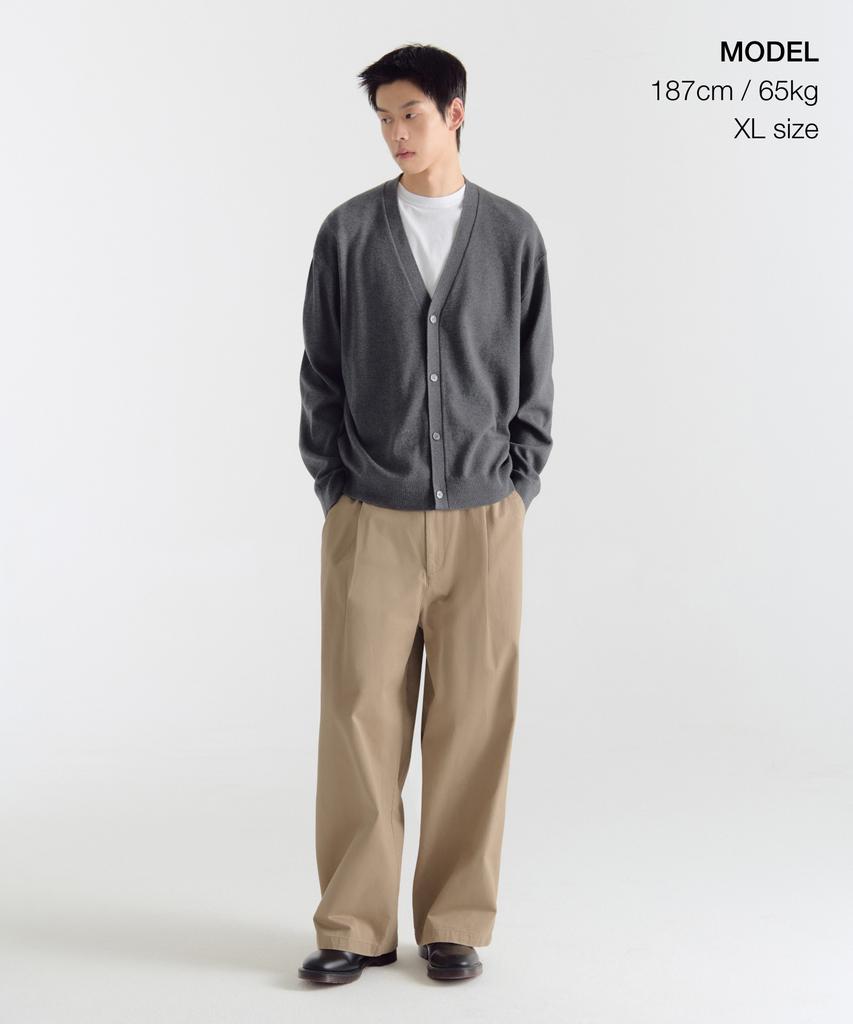 Musinsa Standard Cotton Tencel Essential Cardigan [Medium Gray]