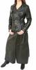 Belted Lambskin Real Leather New Women's Long Overcoat Button Trench Coat Black