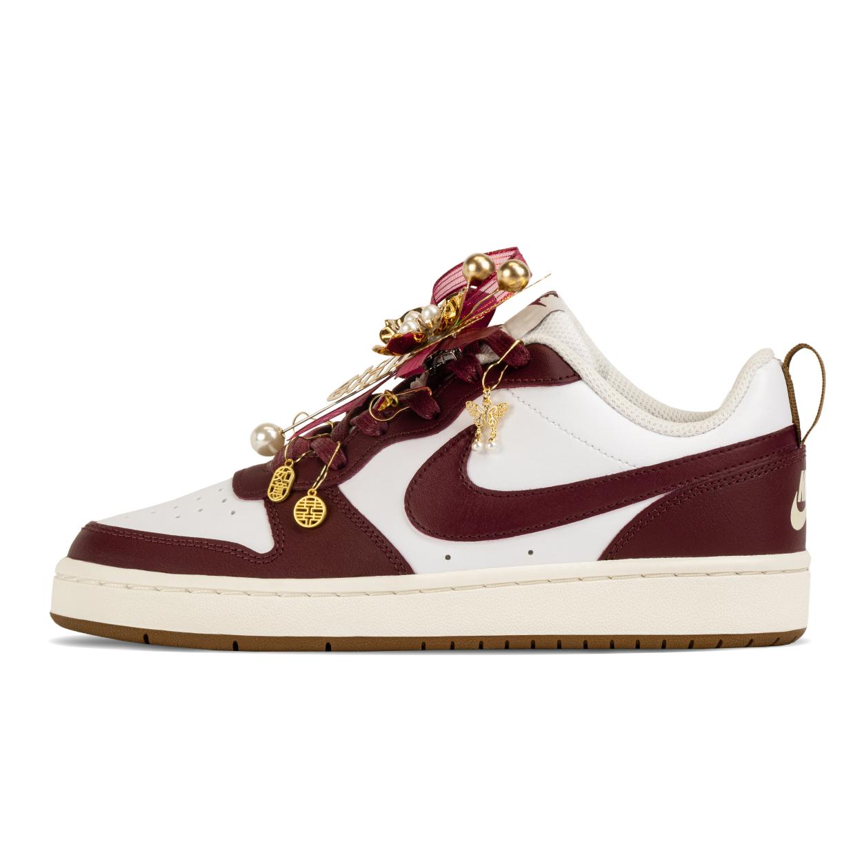 

Nike Court Borough Slip Resistant Abrasion Resistant Low top Skateboard Shoes Women s White Red IB4706-121(TeamA-) 40