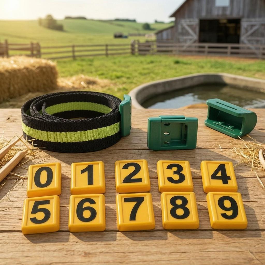 Cow Neck Strap with Identification Plates Woven Nylon for Farmers