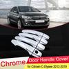 Car Chrome Door Handle Cover for Citroen C-Elysee 2012~ 2013 2014 2015 2016 2017 Trim Catch Car Cap Set Styling Accessories