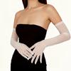Mode Lange Durchsichtige Tüllhandschuhe Netz Ellbogen Hochzeit Brauthandschuhe Halloween Accessoire Ultradünne Dehnbare Vollfinger-Fäustlinge