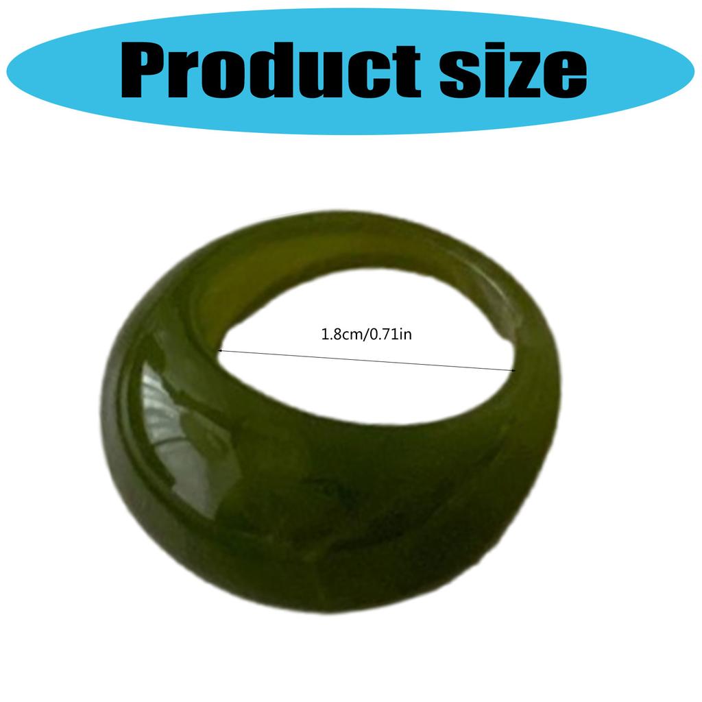 Smooth Glossy Resin Wide Band Ring With Arc Design Comfortable Finger Accessory For Daily Wear And Special Occasions