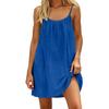 Women's Spaghetti Strap Loose Fit Mini Dress Casual Summer Solid Color Sundress