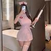 Nurse Sexy Halloween Open Extremely Navel 4 Piece Stockings Included [YAISHN] Uniform, Costume, Costume, Front, White, Pink, Sexy, Erotic, Cute,