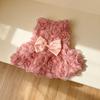 Ein Prinzessinnen-Stil Rose 3D Blumenkleid Niedliches Mode Rosa Blütenblattkleid für Katzen und Hunde Mehrere Größen