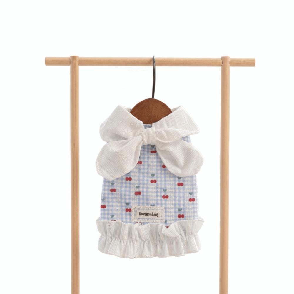 Big Bowknot Puppy Bow Princess Skirt Dopamine Color Dog Clothes High-end Cherry Pet Skirt Kitten