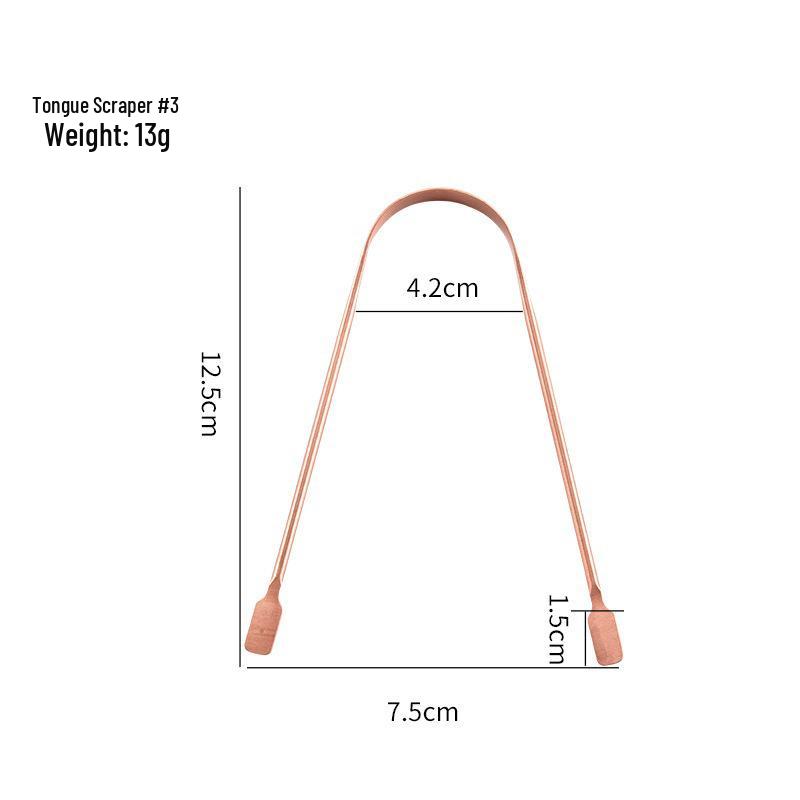 Pure Copper Tongue Scraper and Cleaner – Portable Tongue Brush Tool for Effective Oral Hygiene