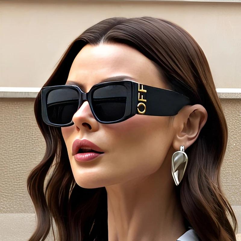 Luxury Designer Sunglasses Women Oversized Letter Shades Vintage Square Glasses Fashion Brand Summer Trendy
