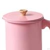 Container Iron Wood Grain Handle Storage Pot with Coaster Tray Fine Mesh Strainer Oil