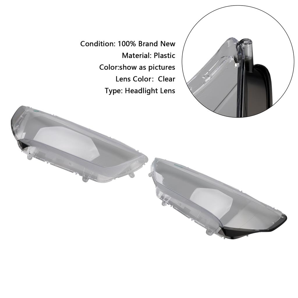 Left+Right Headlight Lens HeadLamp Cover Shell For Acura TLX 2018-2020