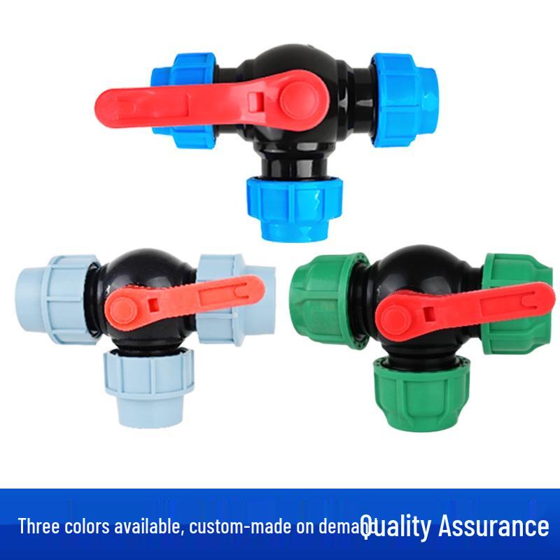 High-Flow Quick Connector Tee Valve, 32mm Pressure-Holding Ball Valve