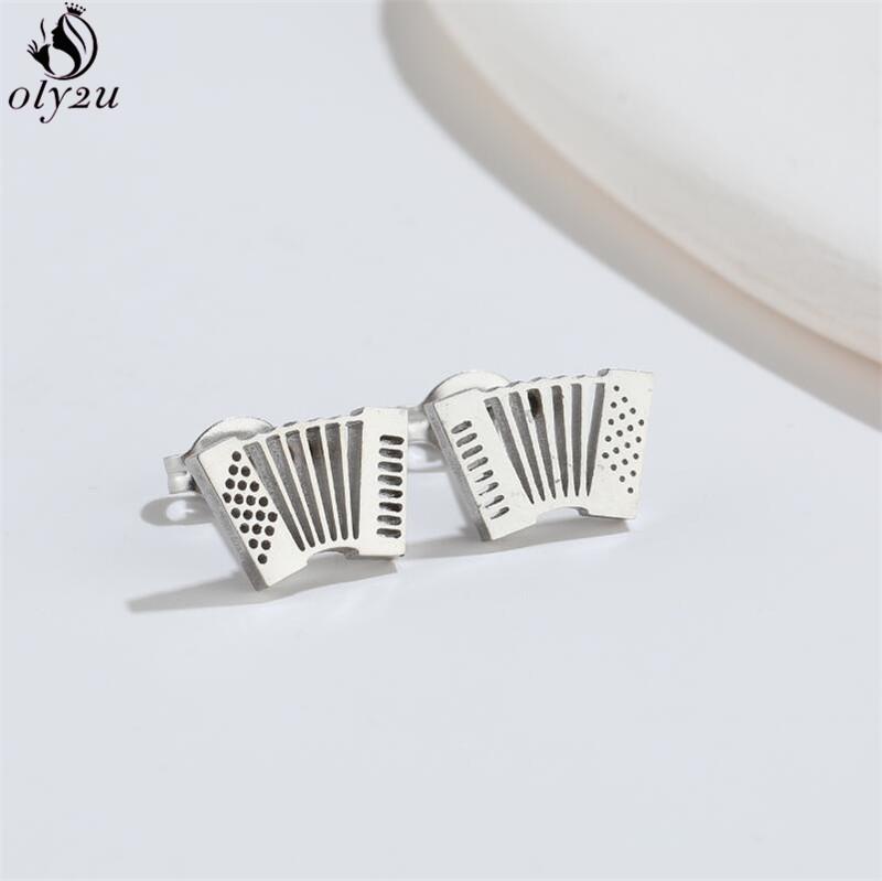 Hip-hop Stainless Steel Microphone Guitar Earring for Women Musical Ear Jewelry Girls Music Party Earrings Gift Accessories