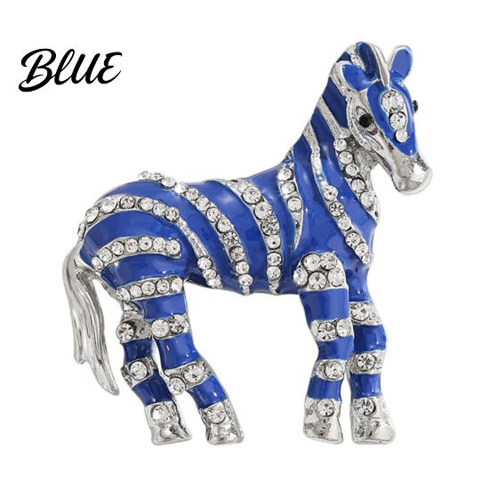 Rainbow Horse Pin Brooch Horse-Themed Zine Alloy with Inlaid Crystals