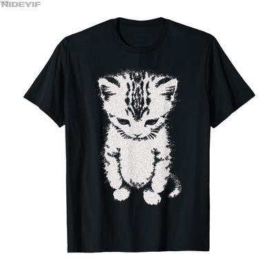 El Gato Sad Kitten Funny Meme Sad Crying Munchkin Cat 2026Summer New Mens Womens Luxury Fashion Casual Tshirt Street Wear Y2K