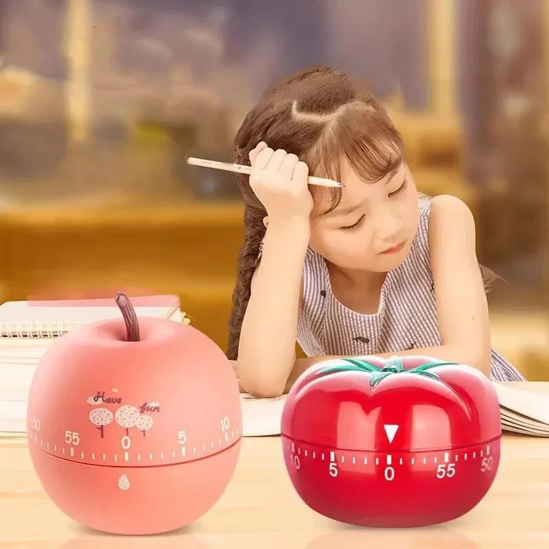 Rote Tomatenform Küchenwecker Mechanische Countdown-Uhr Niedliches Koch-Gadget Langlebiger Erinnerungsalarm für Pomodoro-TimingTachometer 3
