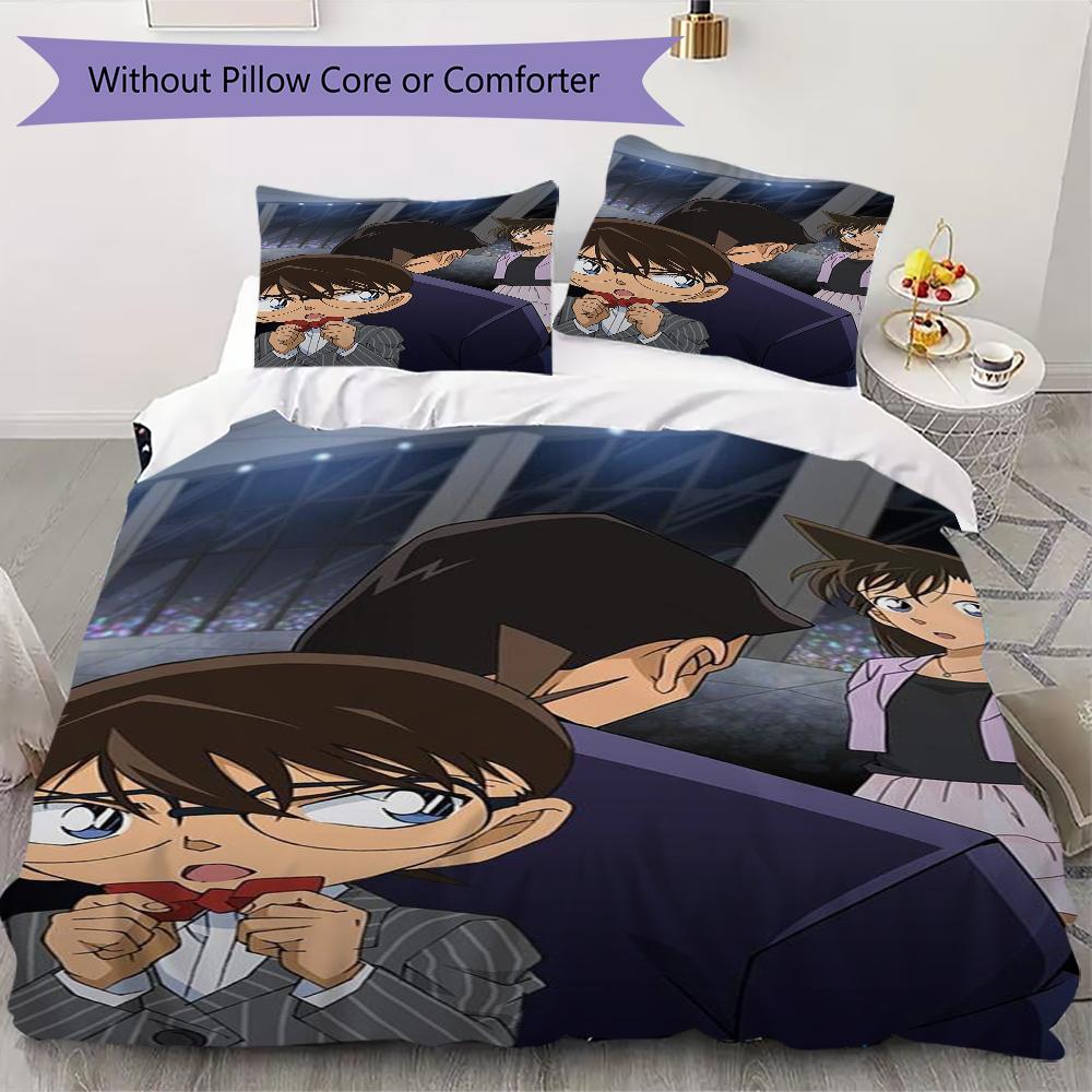 Detective Conan Anime Mystery Adventure Threepiece Set 1 Duvet Cover 2 Pillowcase Without Core Without Core Bedding Set