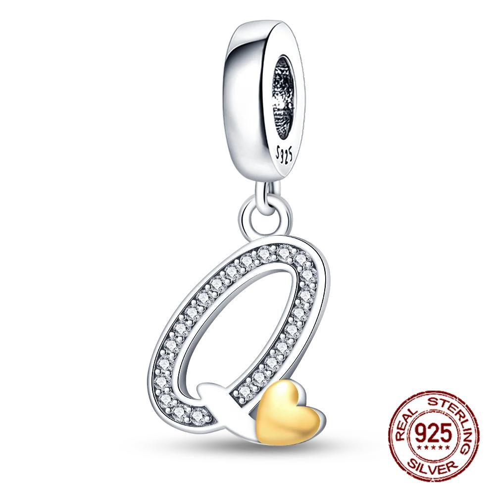 Lettera A-Z in Rame Ciondolo Alfabeto Perline Nome Adatte ai Braccialetti Originali Ciondoli per Donne Fai da Te Pendente Creazione Gioielli
