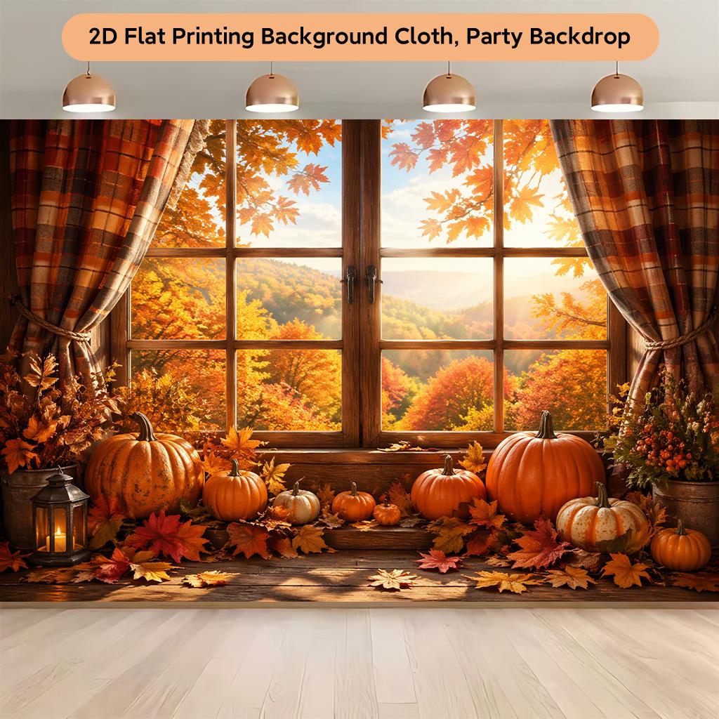 1 Piece of 2D Flat Background Fabric Autumn Scene Background Fabric for Window display.PMJ