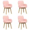Swivel Dining Chair 4 Pcs Boucle Pink 54 X 58 X 87 Cm