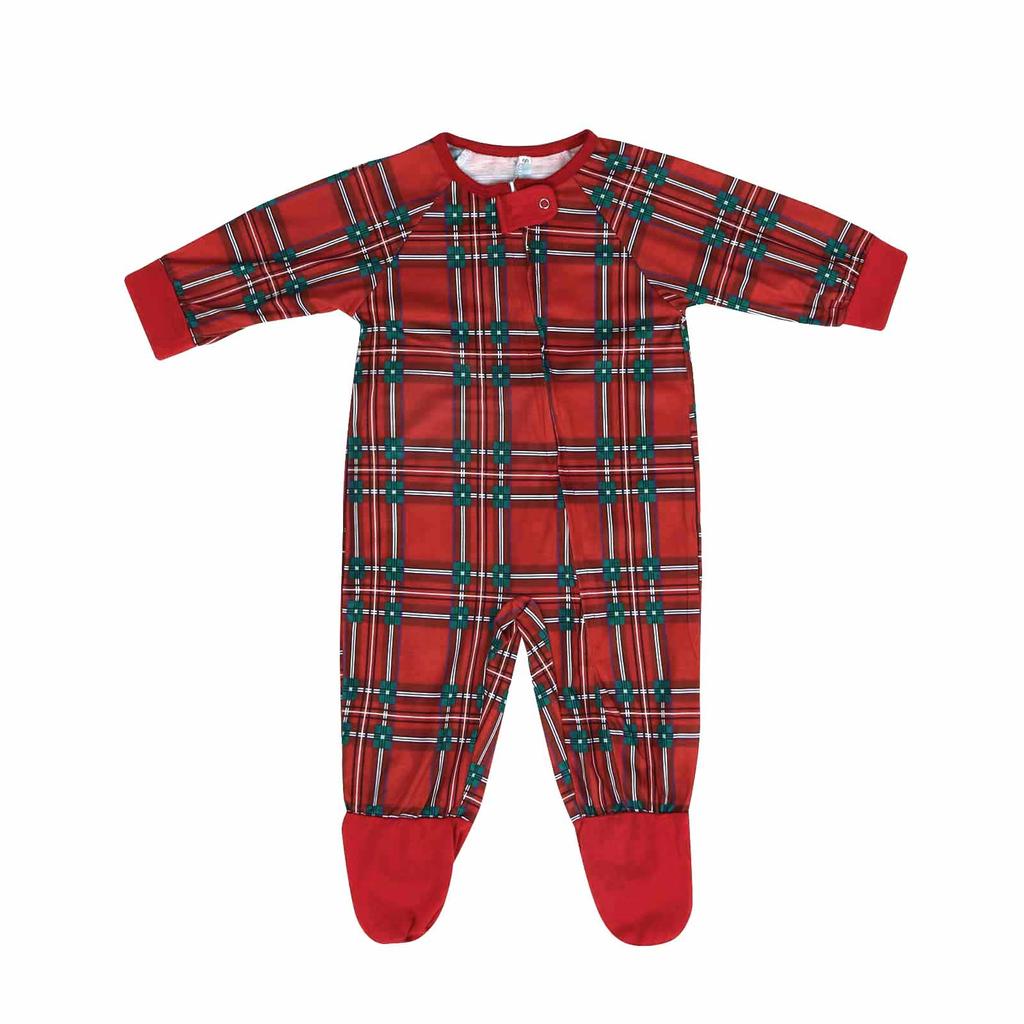 Classic Plaid Casual Family Matching Long Sleeve Top + Pants Set Family Matching Set