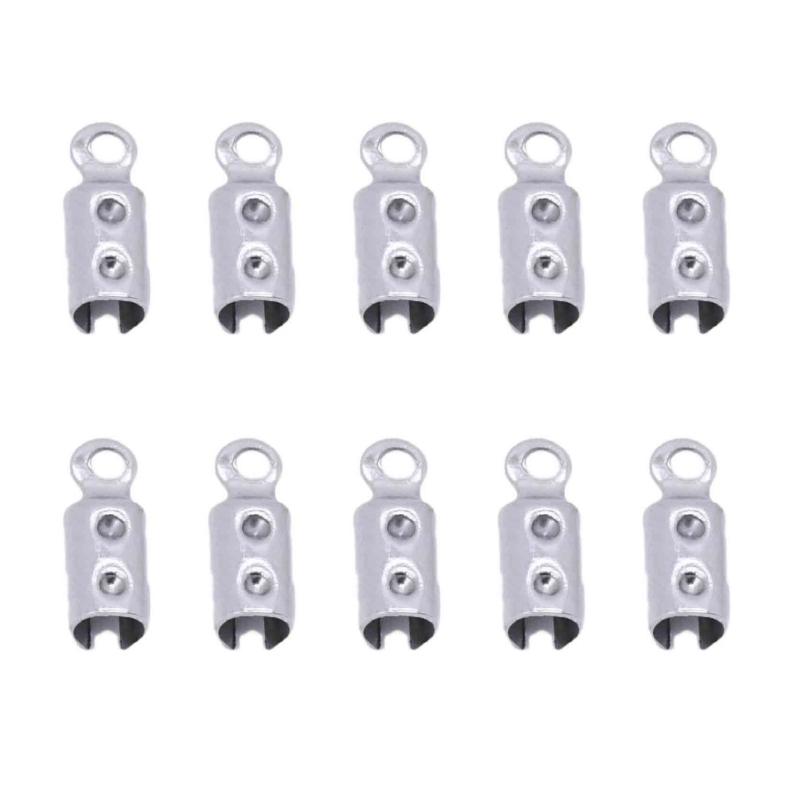 

Jewelry Clamps Stainless Steel Rope Clip Crimp Beads Ends Caps Fastener Craft Supplies For Necklace Bracelet Making 3mm