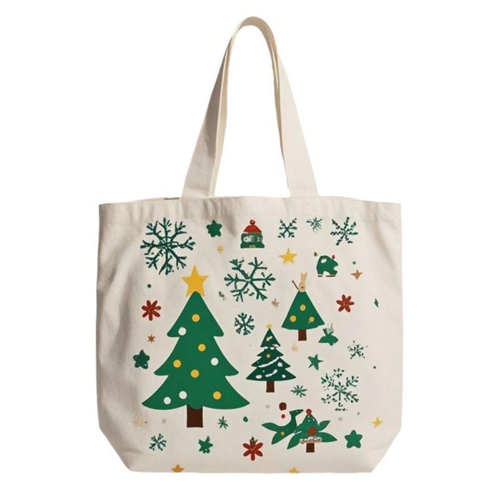 Large Capacity Christmas Canvas Gift Bag Cartoon Merry Christmas Decor  Home New Year Decor