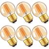 Dimmable Amber LED G16.5 Light Bulb 40w Type G Vintage Light Bulbs 4W(40W Equivalent),E26 Globe Bulb Small Round Night Light Bulbs for
