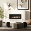 Recessed Wall-Mounted Bioethanol Fireplace Black Metal 102cm 3.5 Hour Burn Time
