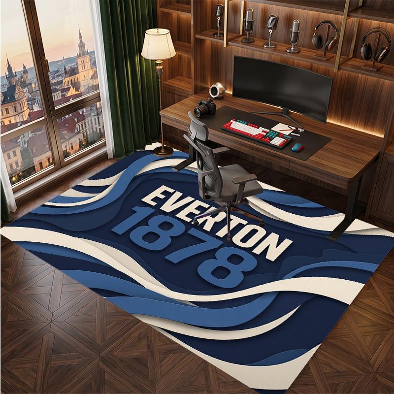 Tappeto in Velluto di Cristallo con Stampa Calcio Everton, Comodo Assorbente d'Acqua Antiscivolo Tappeto per Pavimenti Interni