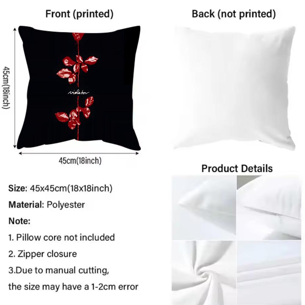 Band D-Depeche M-Mode Memento Mori Cushion Cover 2-in-1 Reversible Plush Pillow Cover | Car/Sofa/Bed | Perfect Gift