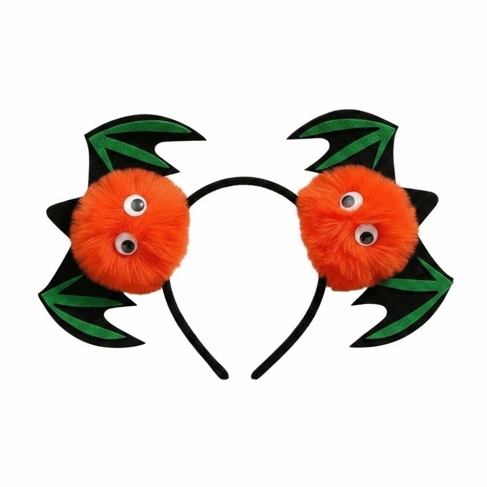 Fluffy Plush Bat Hairbands Elastic Pumpkin Hair Hoop Festive Hairpieces Spooky Headwear  Parade
