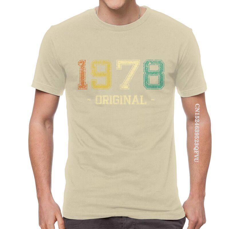 Vintage Born In 1978 T Shirts Men Novelty T Shirt Cotton Oversized 43nd 43 Years Old Birthday EMO Men  Tshirt Unique Tee Top