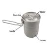 ZISIZ Stainless Steel Portable Camping Mug with Folding Handle