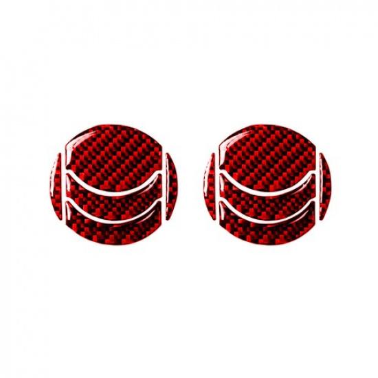 10Pcs Red Carbon Fiber Interior Air Vent Outlet Cover Trim For Nissan 350Z